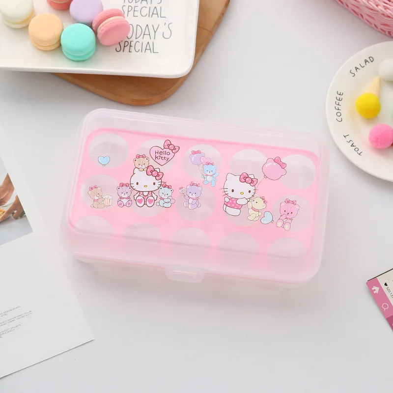 

Kawaii Egg Box Cute Anime Cartoon Portable Plastic Desktop Storage Box Home Kitchen Anti-fall Box Girl Gift
