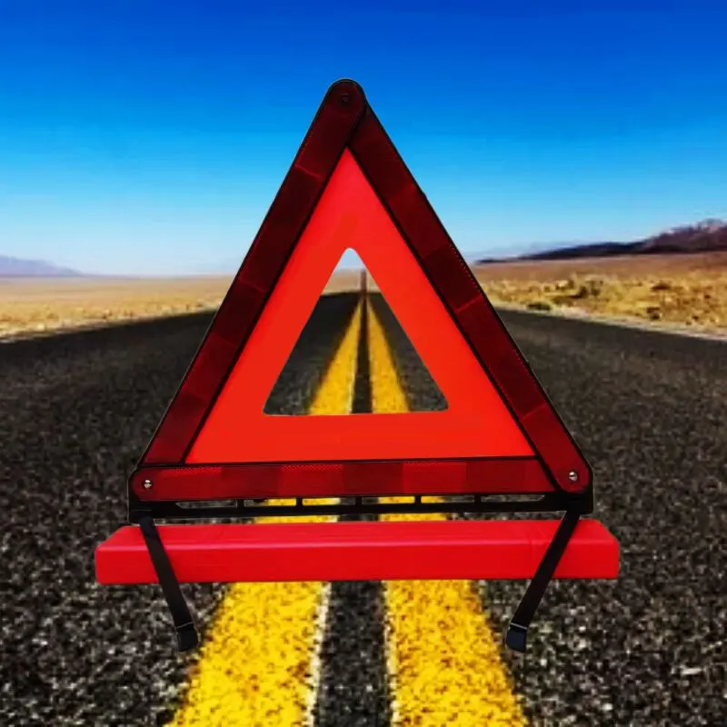 Reflektierendes dreifach dreieckiges Auto-Warnschild, faltbar, Notfall-Warnschild, Dreiecke, Abbrechungsbrett, Sicherheitswarnung am Straßenrand