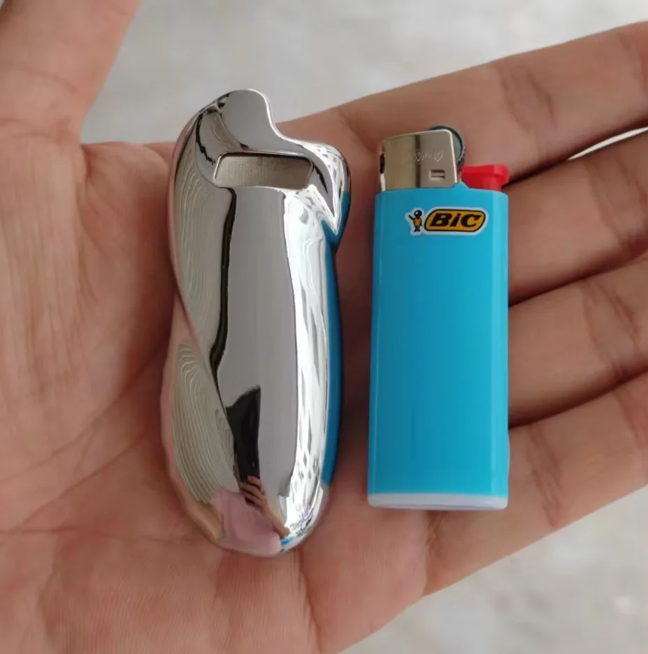 Shiny Zinc Alloy Chromed Metal Shell For Small Bic Lighter J5 J25 No Lighter