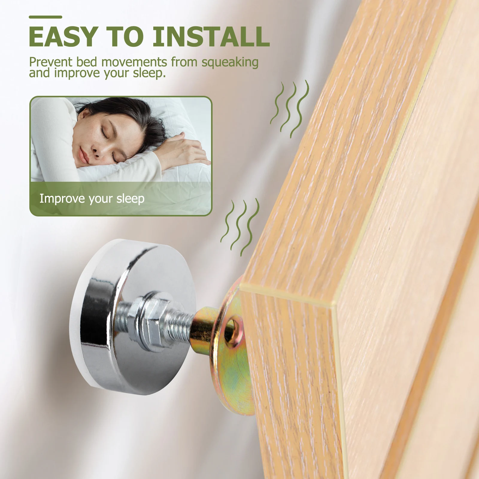 

4pcs Anti-Collision Fixator Stainless Steel Furniture Leg Levelers Adjustable Bed Frame Fasteners Noise Reduction Wall