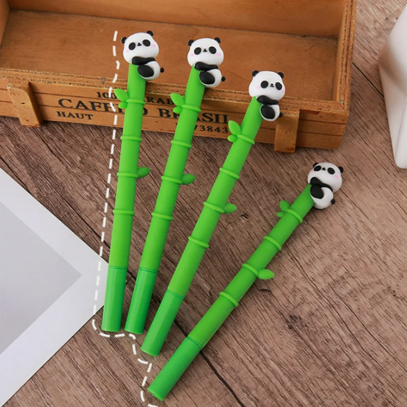 40pcs/lot Creative Bamboo Panda Gel Pen Cute 0.5mm Neutral Pen School writing Supplies Promotional Gift