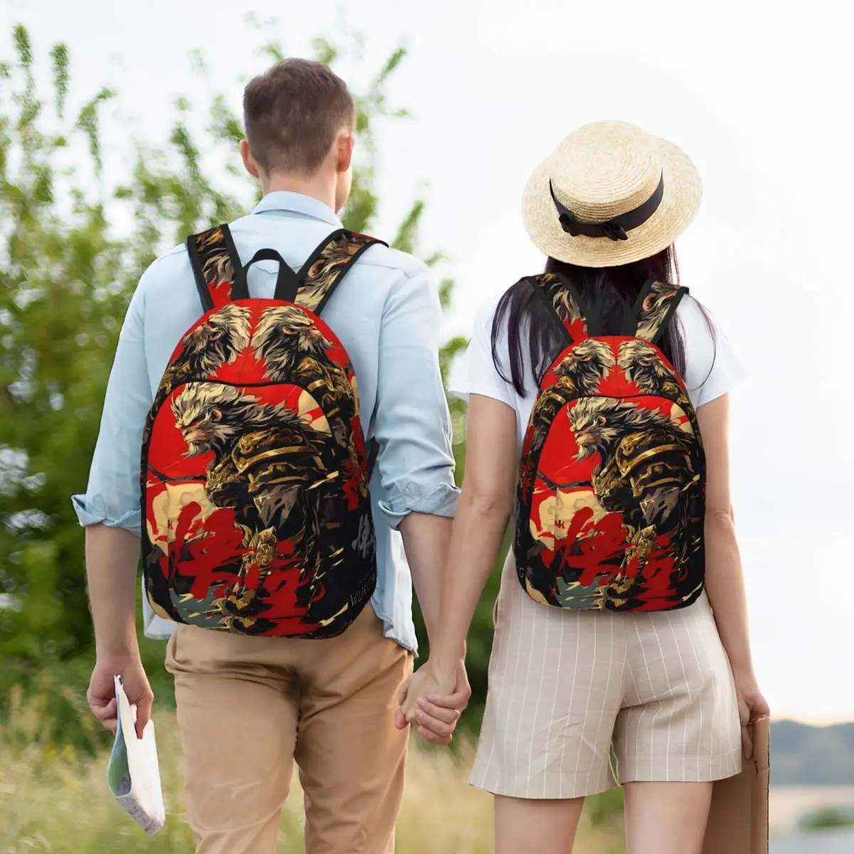 Mochila Black Myth Wukong Monkey King para hombre y mujer, bolso de hombro para ordenador portátil chino, bolsa de negocios para escuela secundaria, juego de día