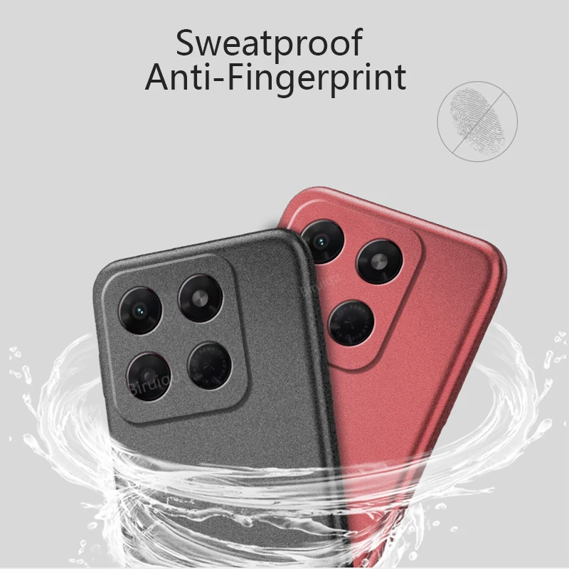 Biruiqu For Motorola Moto G37 Anti Slip Soft TPU Sandstone Matte Back Case Cover