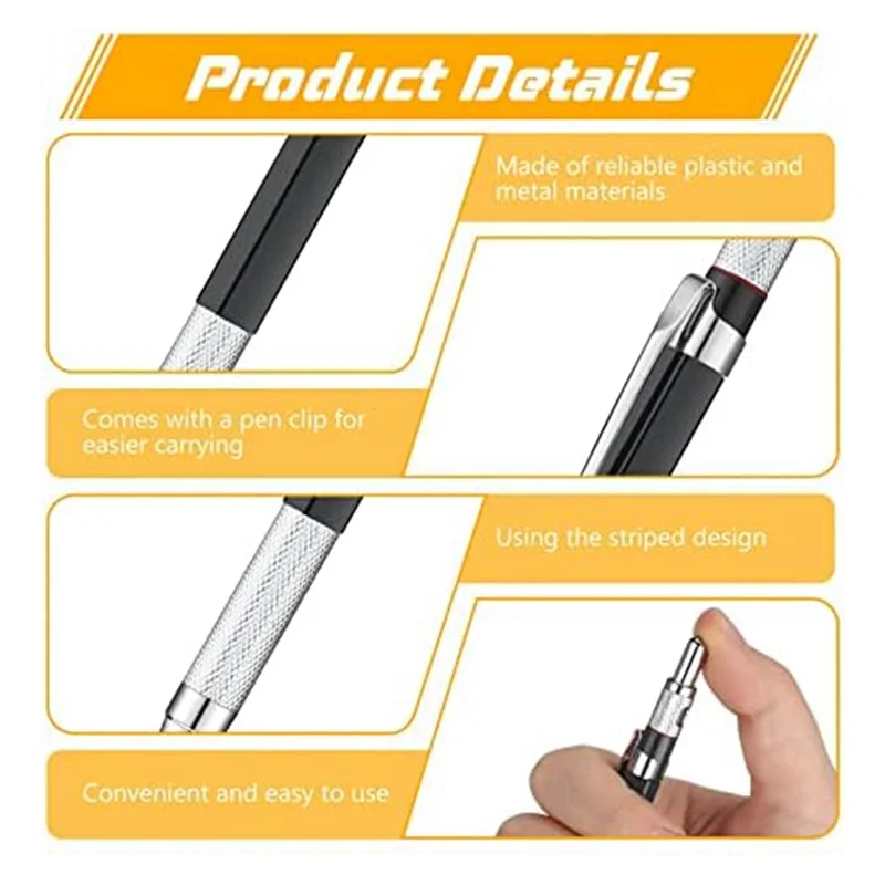 AB06 12 قطعة قلم لحام مع 6 صناديق عبوات مستديرة لقلم لحام الصلب لأنبوب الأنابيب