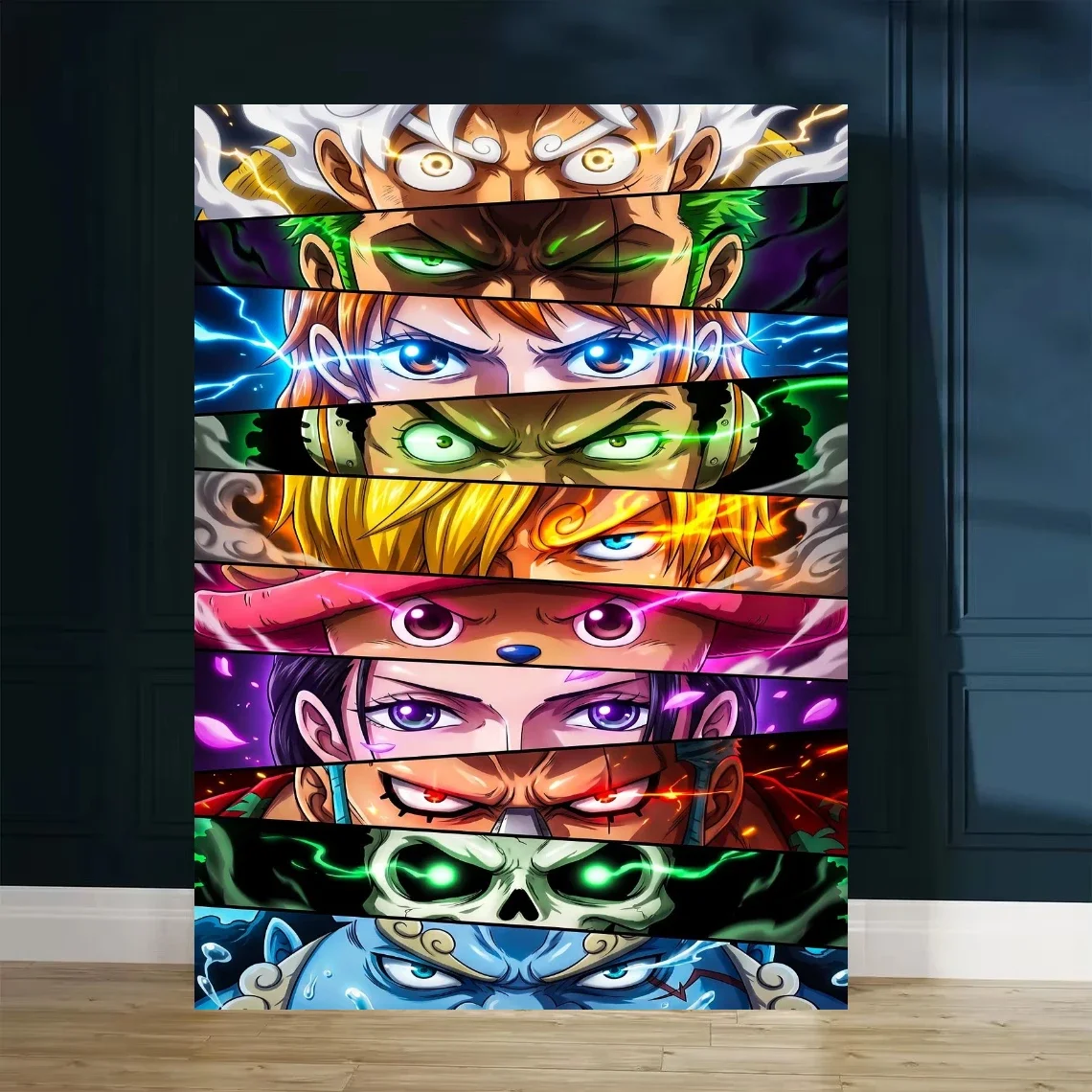 5D DIY Diamond Painting One Piece Straw Hat Crew Eyes Collage Full Drill Single Panel Wall Art Home Decor Gift
