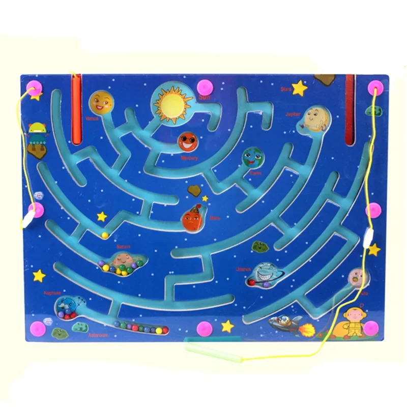 Labyrinthe magnétique d'équilibre éducatif, Cube Animal de grande taille, Puzzle, jouet, jeu de jeux magiques en bois, aimant pour enfants et adultes