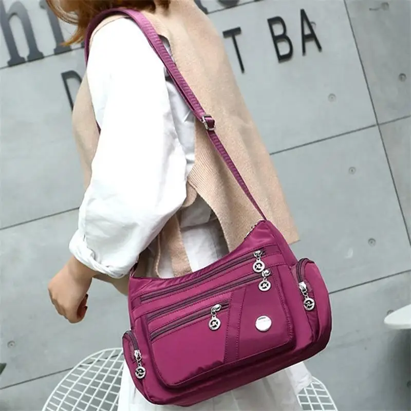 Fashion Women Single Shoulder Bag Crossbody Bag Casual Handbags Messenger Bag Waterproof Nylon Case