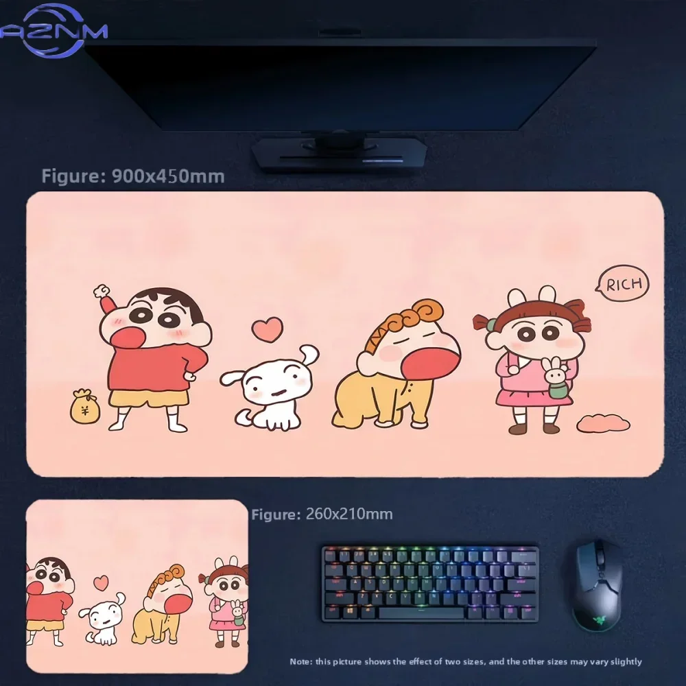 Girls Office Large Size High Value Tabletop Pad Animation Crayon Shin-chan and His Friends  Non-slip Mouse Pad Table Mat