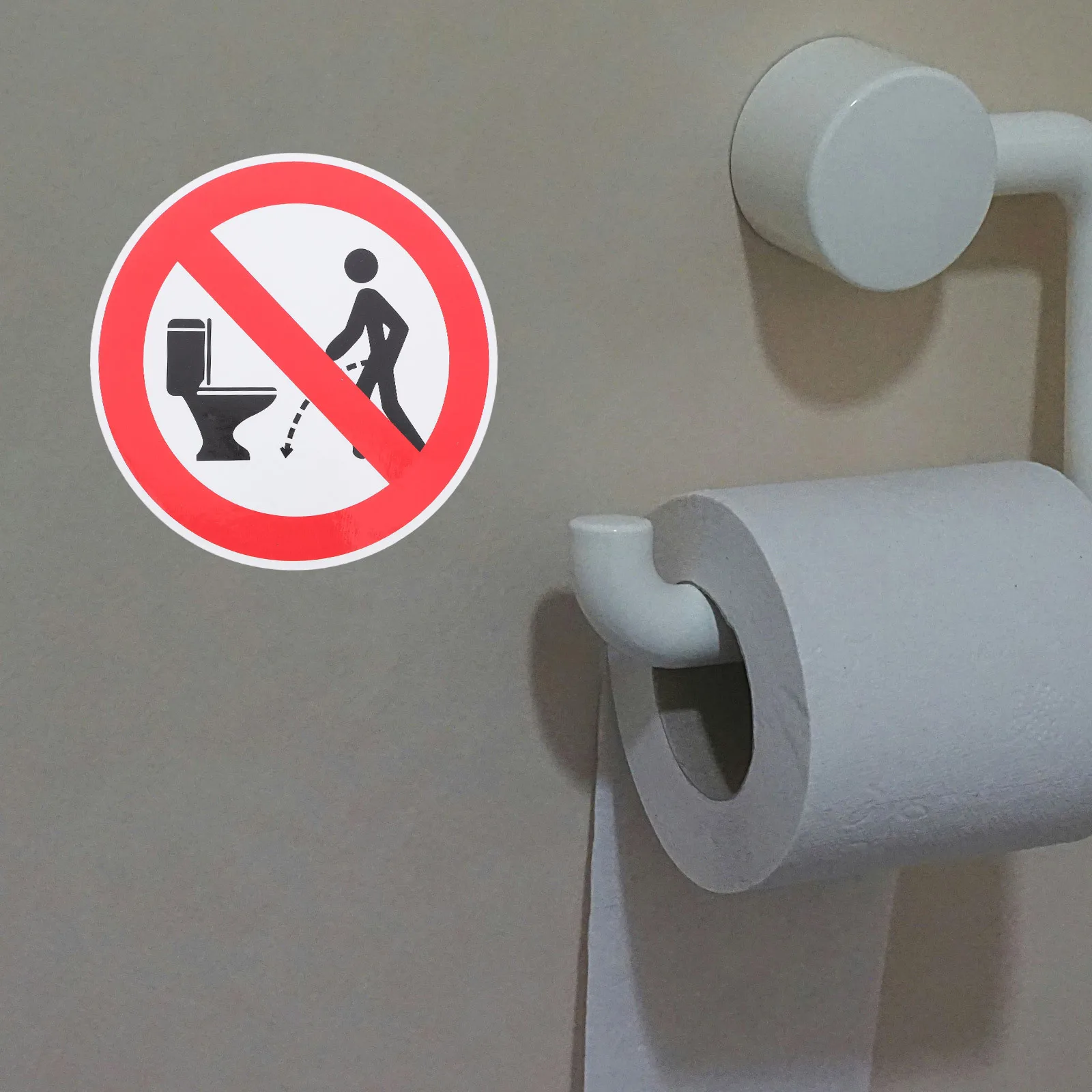 

8Pcs Restroom Toilet Seat Stickers Waterproof PVC Cleanliness Reminder Decals for Public Bathrooms Offices Malls Easy to Apply