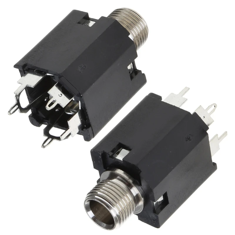 Micrófono estéreo, conector 5 pines, en línea, vertical, con tuerca, PJ-612