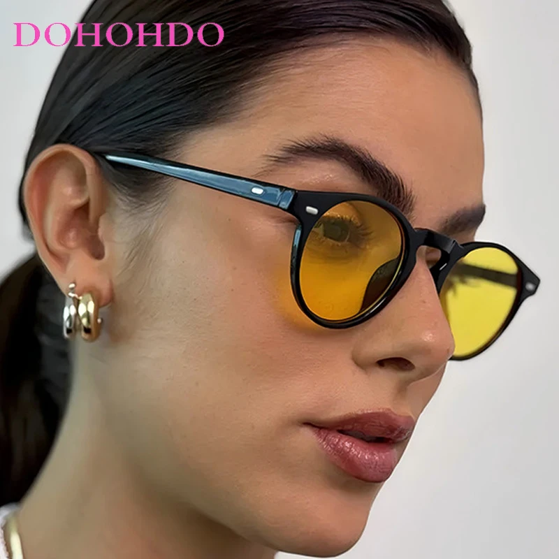 

2025 Classic Luxury Sunglasses Women Vintage Rivets Round Frame Sunglass Men Travel Fishing Driving Shades Eyewear UV Protection