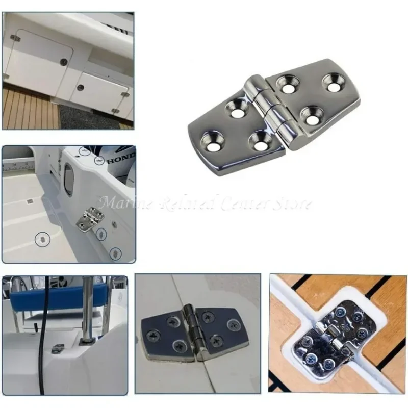 Stainless Steel 316 / 304 Cast Door Strap Hinge Flat Hinge T Hinge With 4 / 6 Holes 76mm 102mm 152mm Marine Hinges Boat Hardware