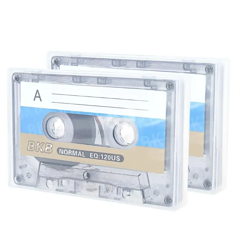 2Pcs 60 Minutes Standard Cassette Blank Tape Player Empty Magnetic Audio Tape Recording For Speech Music Recording MP3