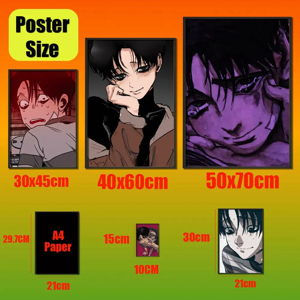 For Killing Stalking Oh Sangwoo Yoon Bum Poster Cover Sticker Paper Home Decoration Custom Self-adhesive Souvenirs Playbill