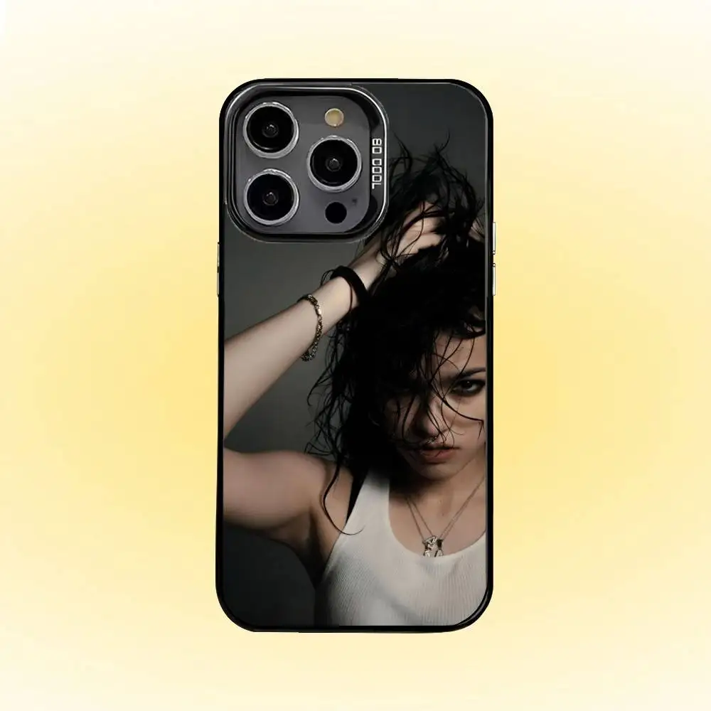 Funda de teléfono A-Ari Singer Abdul para iPhone 16,15,14,13,12,11,Pro,MAX gris mate silicona negra