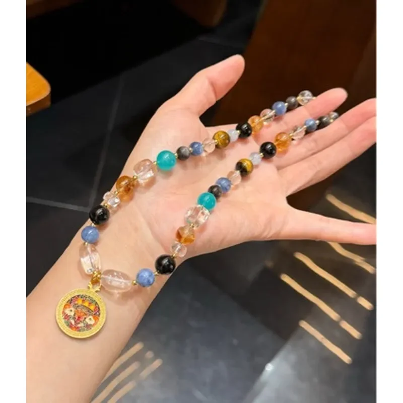 Zakiram - Goddess of Wealth Multi-Treasure Crystal Necklace Natural Crystal Multi-Treasure Necklace