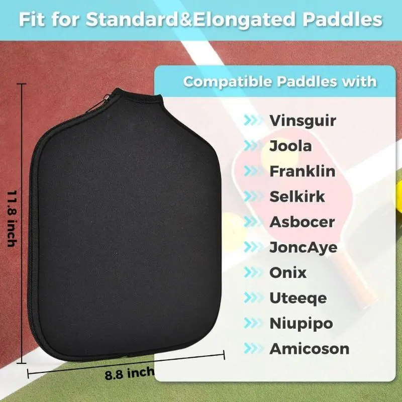 Neoprene Pickleball Paddle Cover Waterproof Shield for Standard Size Paddles Ideal for Travel