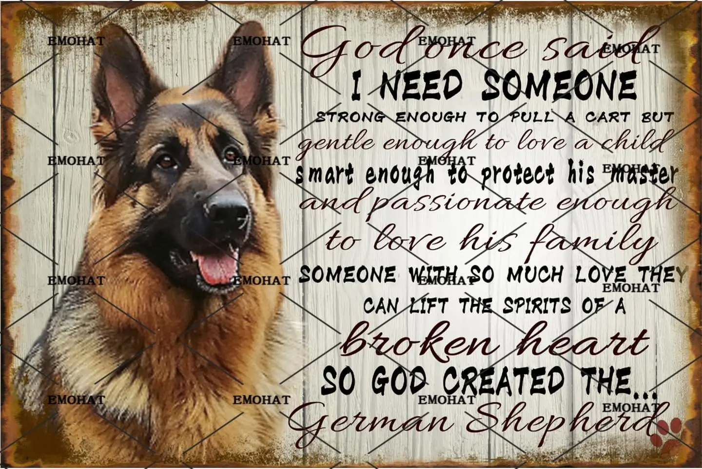 Vintage Tin Signs I Need Someone German Shepherd Wall Decor German Shepherd Accessories Tin Wall Sign German Shepherd Lover sign