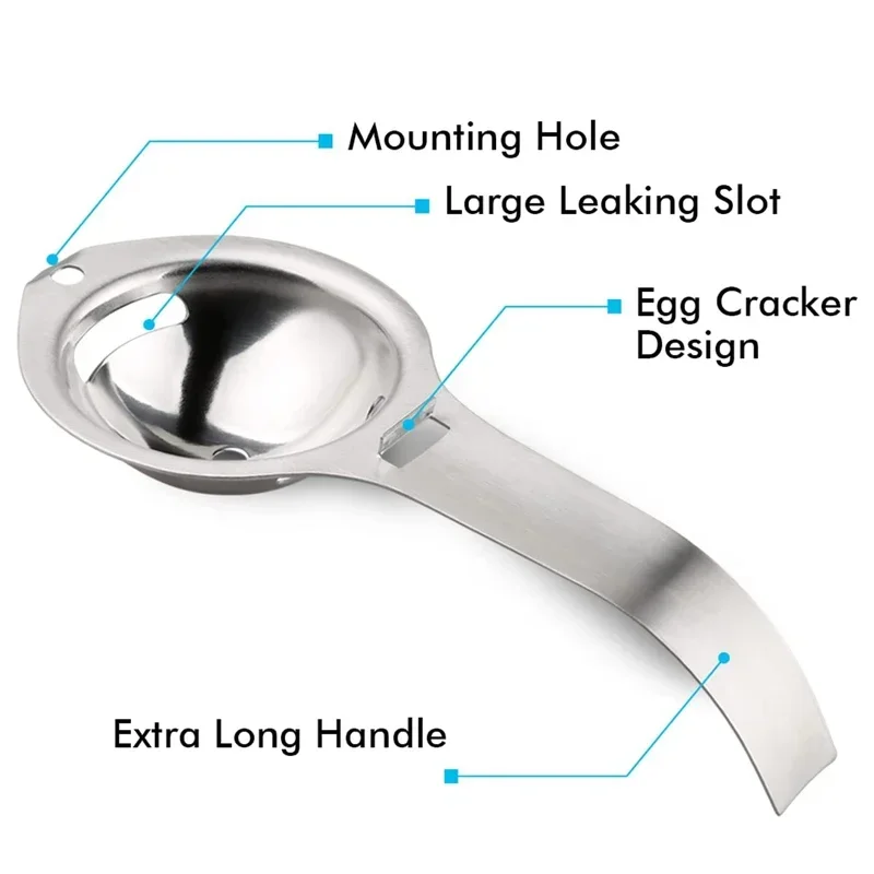 Egg Separator Egg Yolk Separator Divider Stainless Steel Egg White Yolk Filter Sieve Baking Cooking Tools Kitchen Accessories