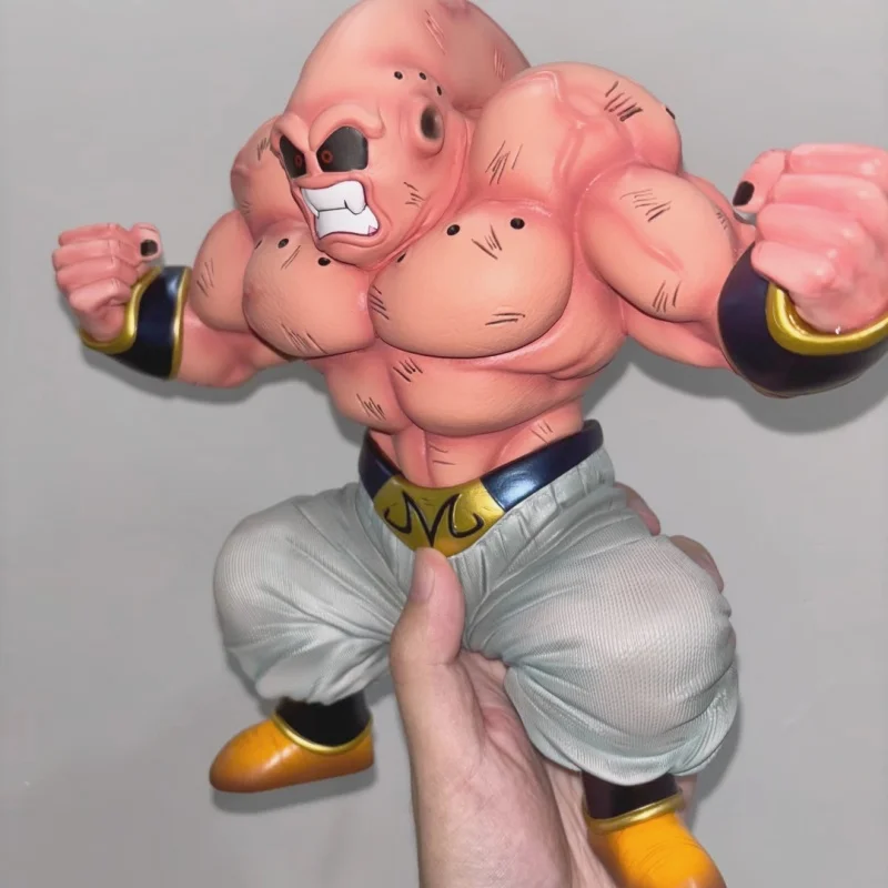 24cm em estoque dragon ball z muscular buu figura de ação majin buu anime figuras estátua pvc desktop ornamentado coleção modelo brinquedos