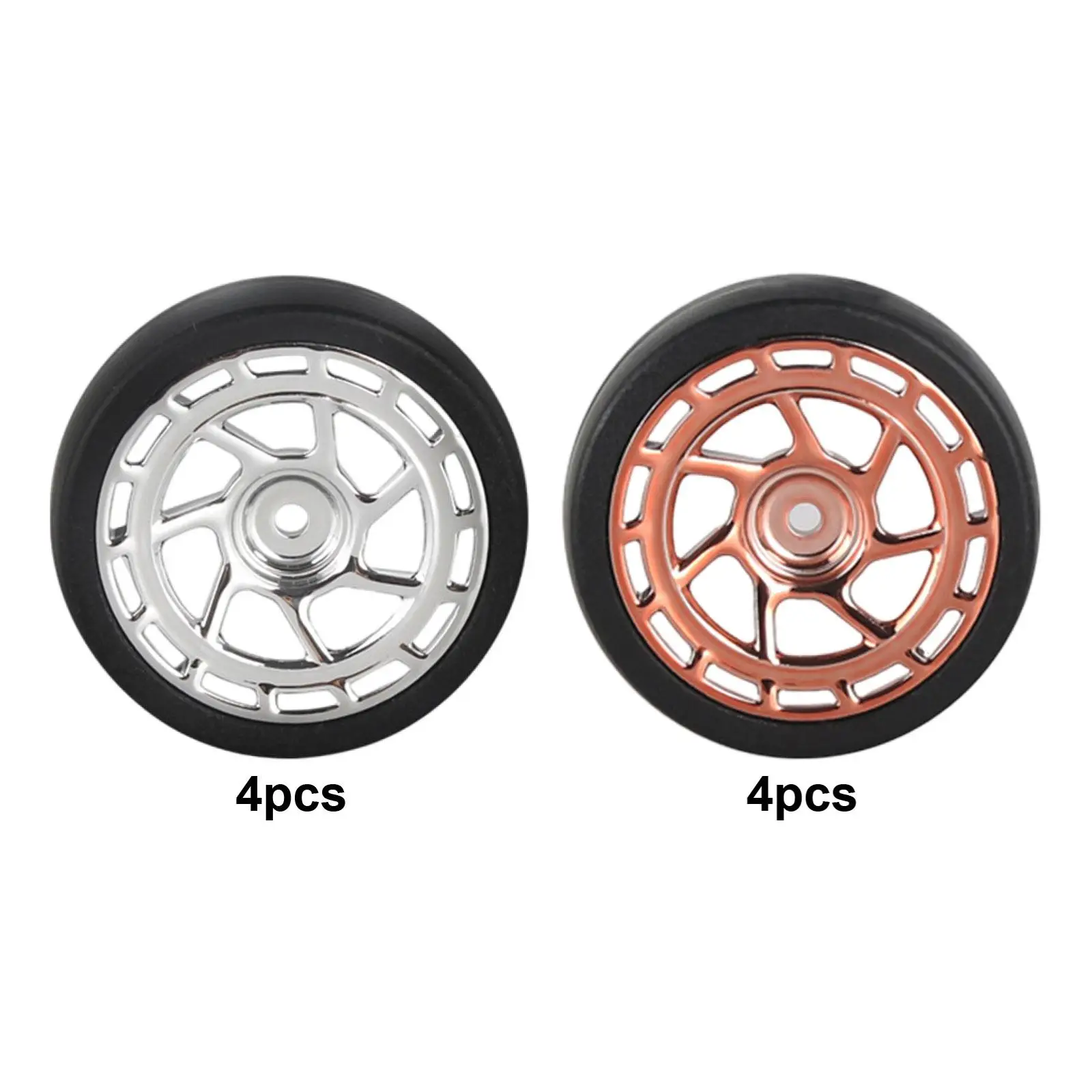 4 Pieces RC Car Drift Tires 31mm Diameter Wheel Rim and Tires Set for 1:18 Scale RC Touring Drift Truck Spare Parts Accessories