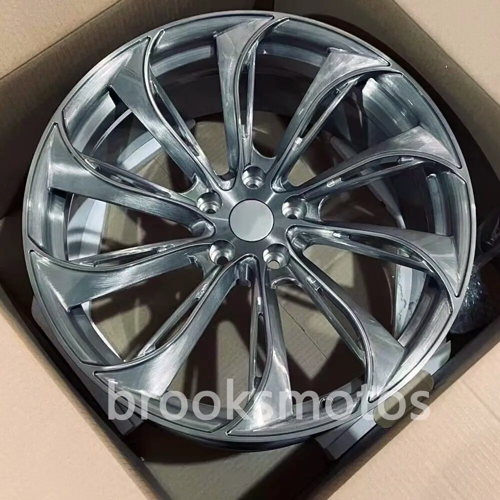 

20" FORGED BRUSH GRAY WHEELS RIMS FITS FOR 2017+ TESLA MODEL 3 20X8.5 SET OF 4