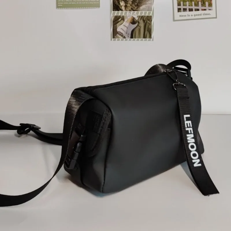 1/2PCS Bag Solid Black Printed Webbing Quick-release Buckle Wear-resistant PU Casual Small Shoulder Bag for Men Commute Sports - view 2