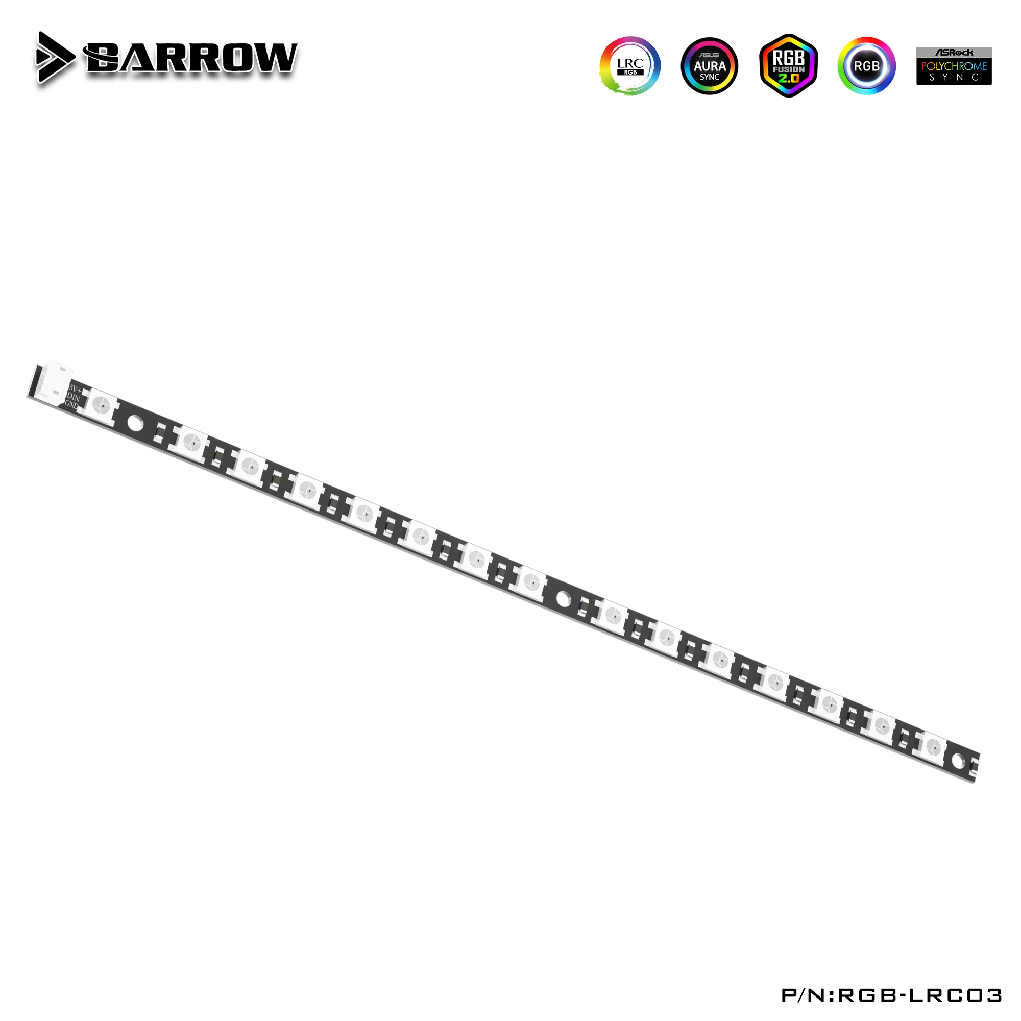 

Светодиодная лента BARROW LRC2.0 5V RGBL для блока питания видеокарты, 15 светодиодов, RGB-LRC03