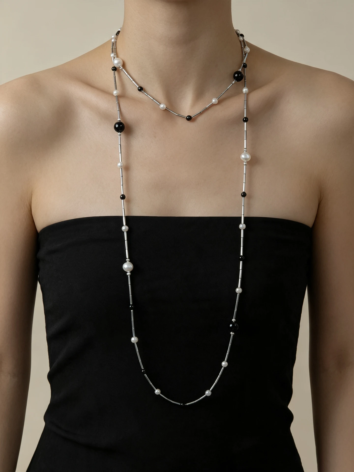 original-design-long-sweater-chain-necklace-women's-style-natural-freshwater-pearl-silver-color-fashion-jewelry-accessory