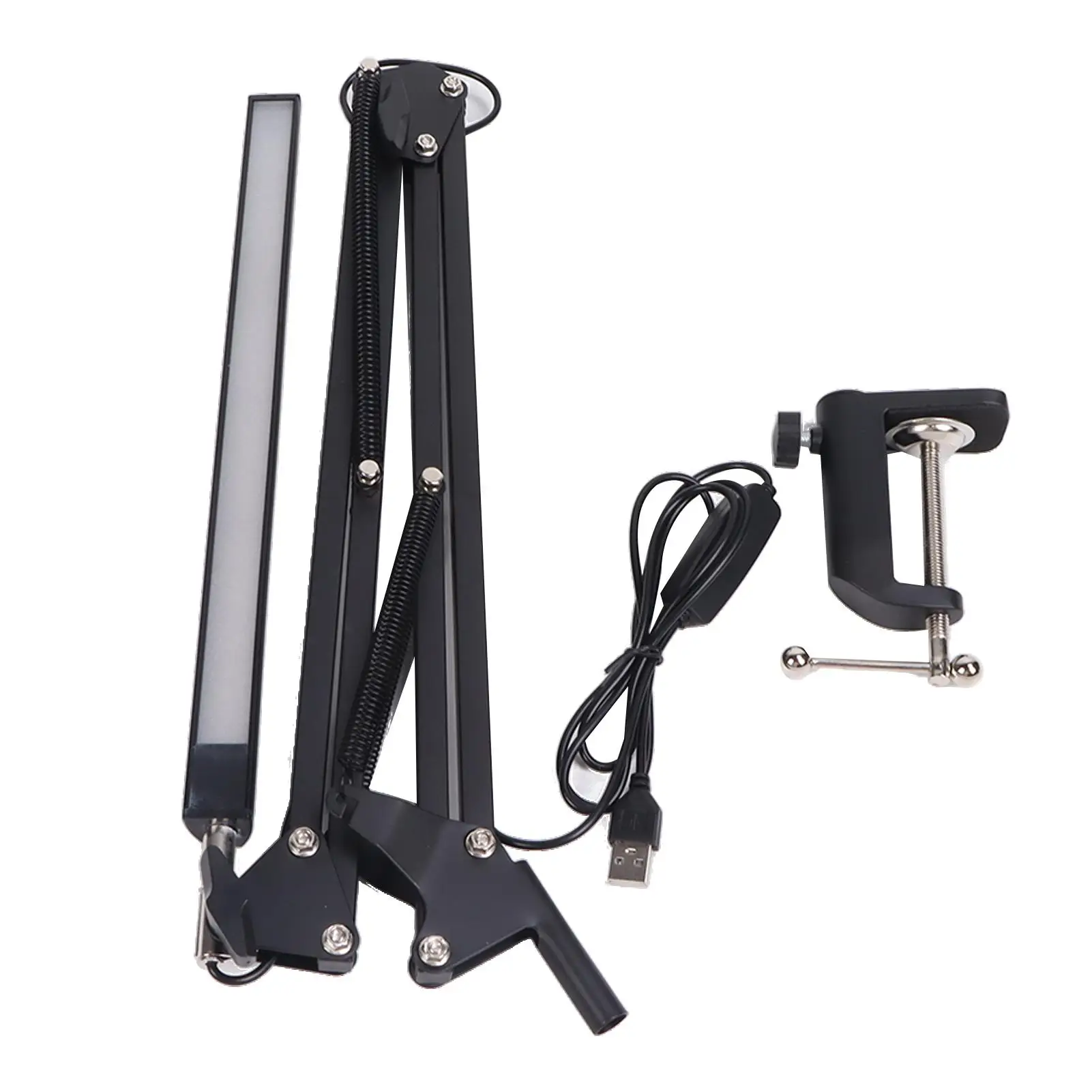 

Регулируемая светодиодная настольная лампа с поворотным рычагом, светильник для ухода за глазами с зажимом для учебы, офиса и работы с татуировкой