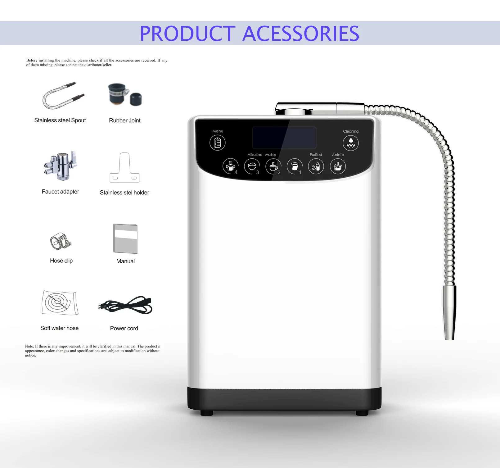 708 ионизатор щелочной воды, очиститель, машина PH4.5-10,5, фильтр для щелочной кислоты, генератор воды с богатым водородом, светодиодный орп-500