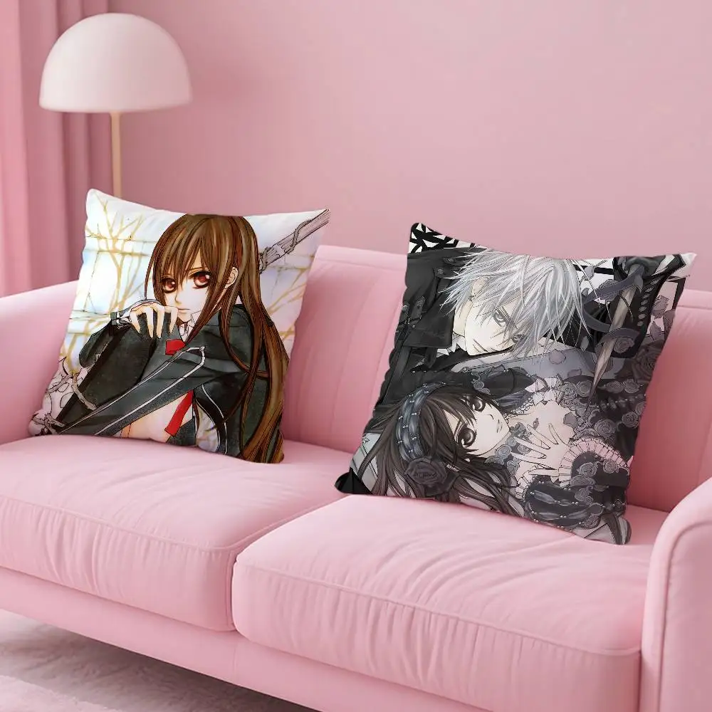 كيس وسادة V-Vampire Knight Anime وسادة صور مخصصة آمنة، وسادة صوف مصقولة مضادة للبهتان، آمن للأمهات والرضع.