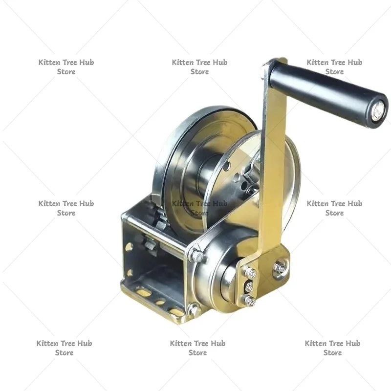 304 Stainless Steel Two-way Self-locking Manual Hand Winch 1200Lbs 2600Lbs Load Hoist for Boat Trailer Workshop Cargo Lifting