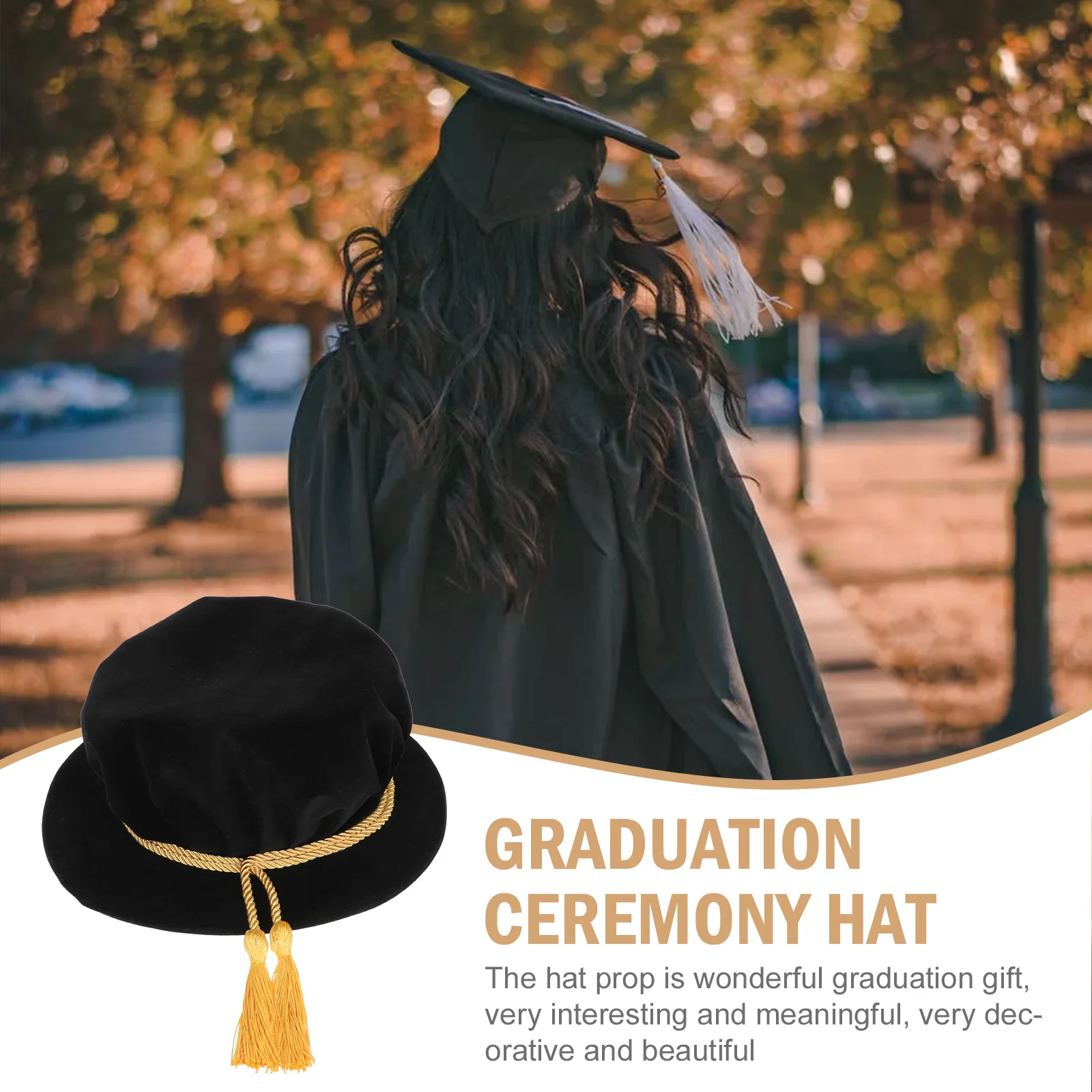 Graduation Ceremony Tam Adult Doctoral Prop Simple Exquisite Black Cap