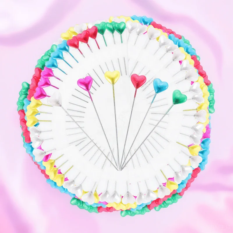 216 قطعة إبر الرأس الزخرفية على شكل قلب مشرق اللون الخياطة تحديد موقع دبوس DIY بها بنفسك الخياطة الحرف حفل التخرج حلية