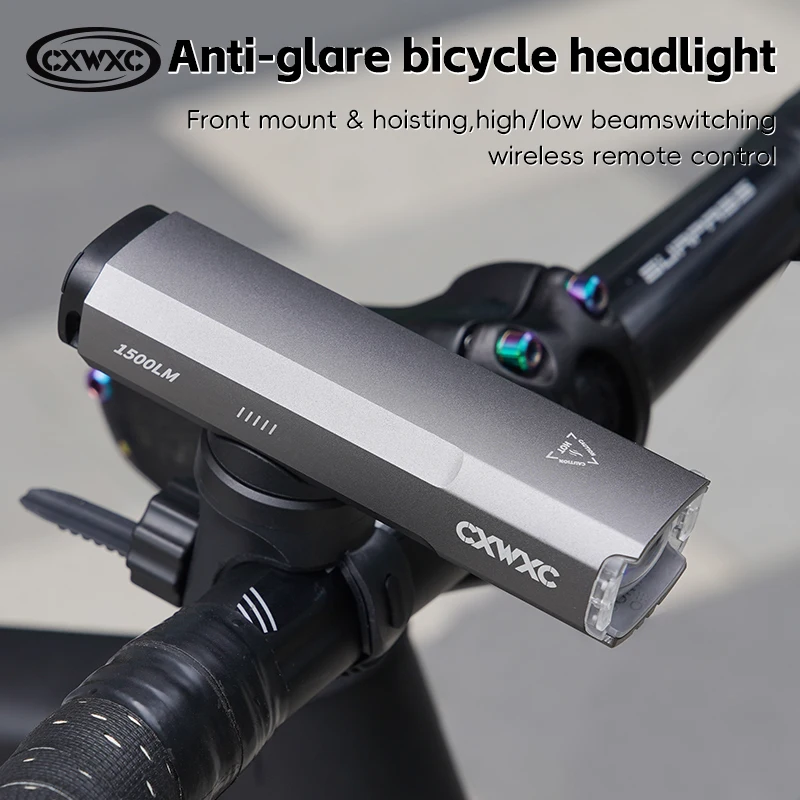 

CXWXC Велосипедный фонарь 900-1500LM Алюминиевый сплав Type-C Зарядные передние фонари IP66 Водонепроницаемая светодиодная лампа Аксессуары для велосипедных фар