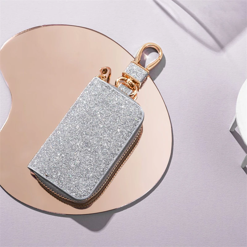 

Mini Car Key Bag Fashion Unisex Car Key Storage Bag Creative Star Sparkling Pu Leather General Motors Pendant Key Bags