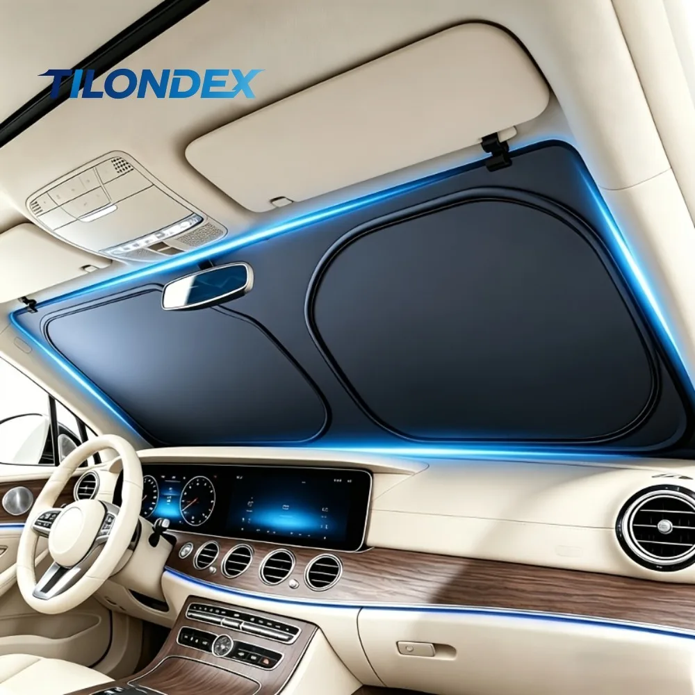 TILONDEX Universal Foldable Car Windshield Sunshade Portable Heat Insulation Front Cover Interior Accessory