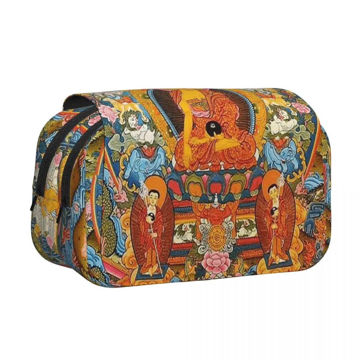 Tantric Buddhist Deity Buddhism God Buddha Pencil Case Pencil Pouch Hard Shell Leather Large Storage Pen Box Pencil