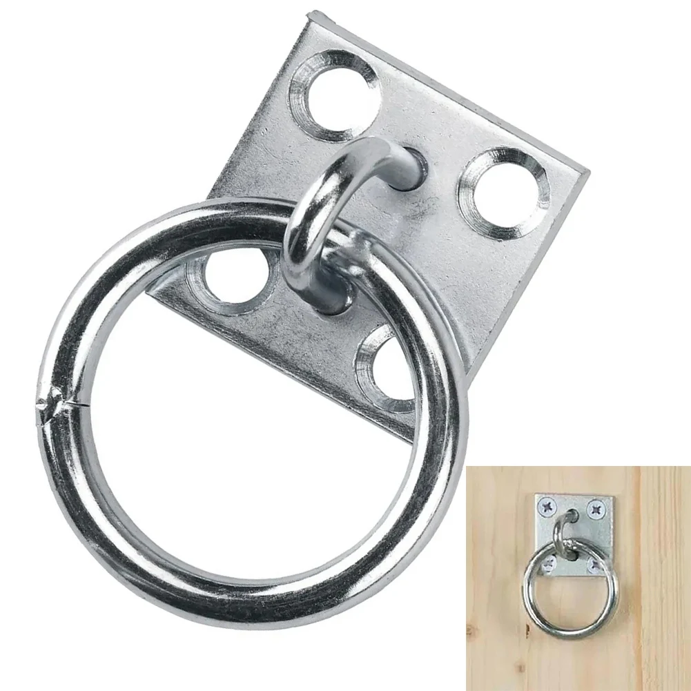 1pc Tie Ring Plate Horse Stable Tying Horses 5x5cm Tether Iron Nickel Plated Stable Tie Ring For Lashing Equestrian Dog Supplies