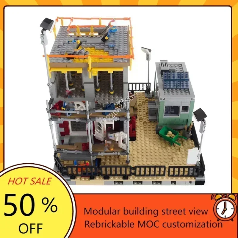 Puzzle MOC pour chantier de Construction, 1637 pièces, Architecture créative StreetView, modèle technique, jouet d'assemblage d'anniversaire, cadeau de noël