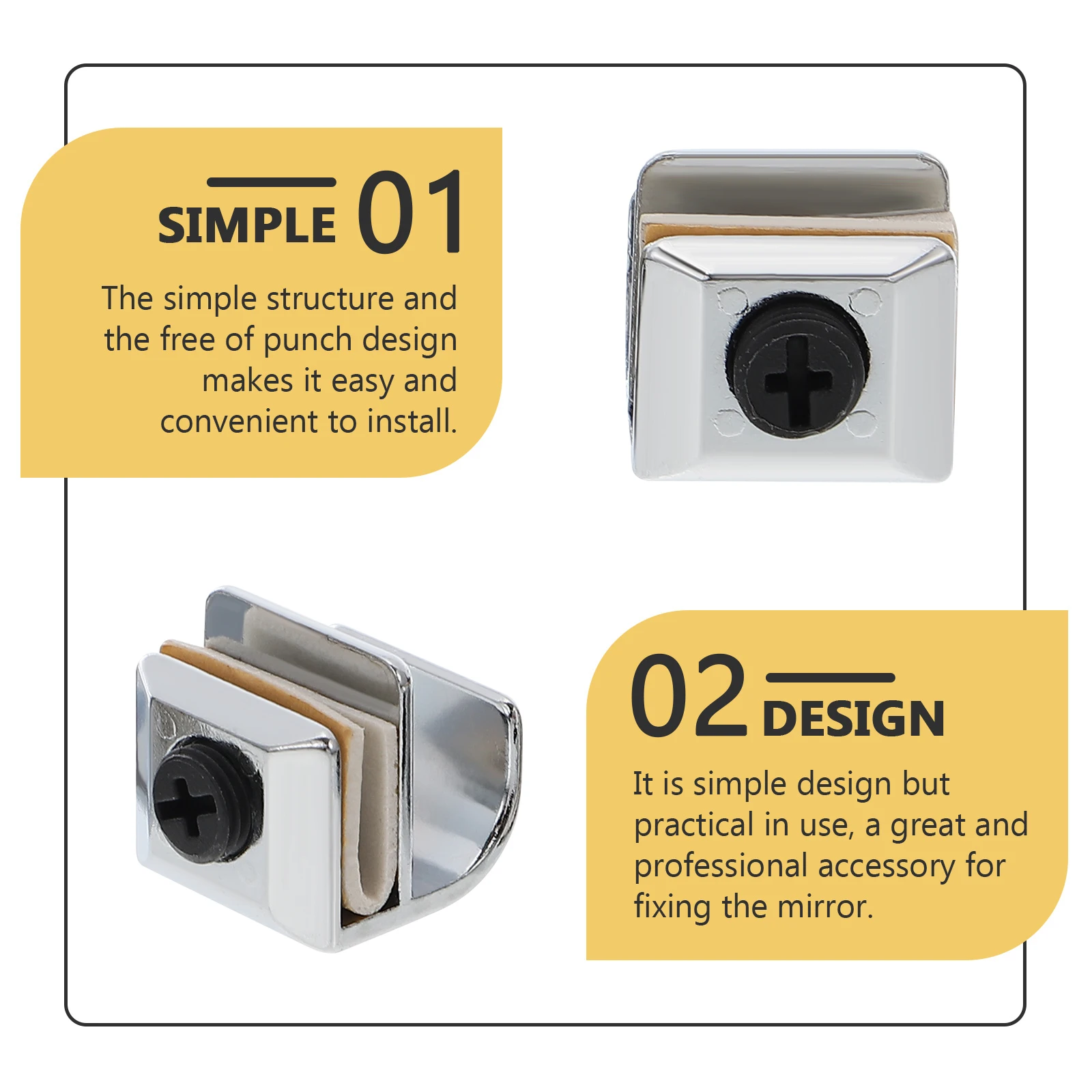 

4pcs Pulling Glass Door Handle Zinc Alloy Shower Sliding Frameless 3mm-5mm Non-slip Gaskets Bathroom Facilities