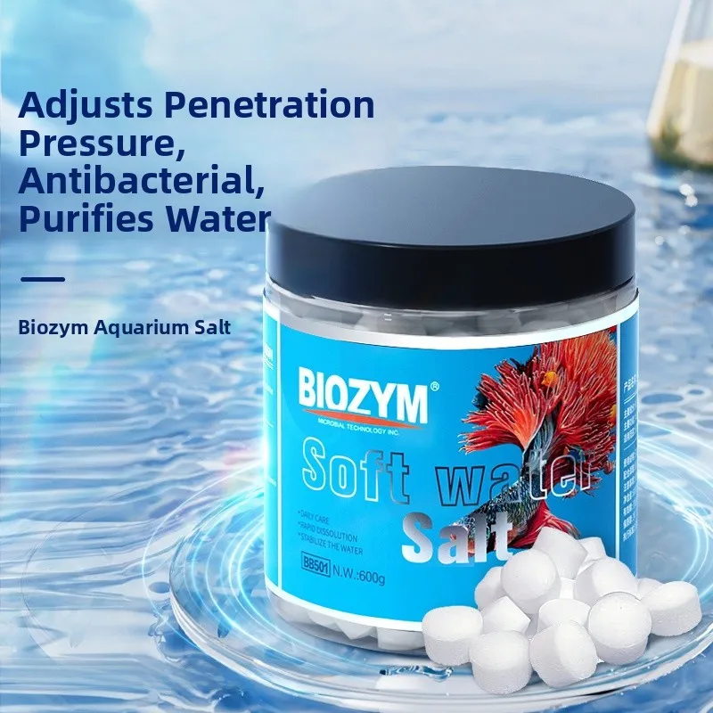 Sal Especial Biozym para Acuarios, Sal Suavizante de Partículas para Agua Dulce y Salada, Purifica Suavemente la Calidad del Agua, Suministros para Mascotas