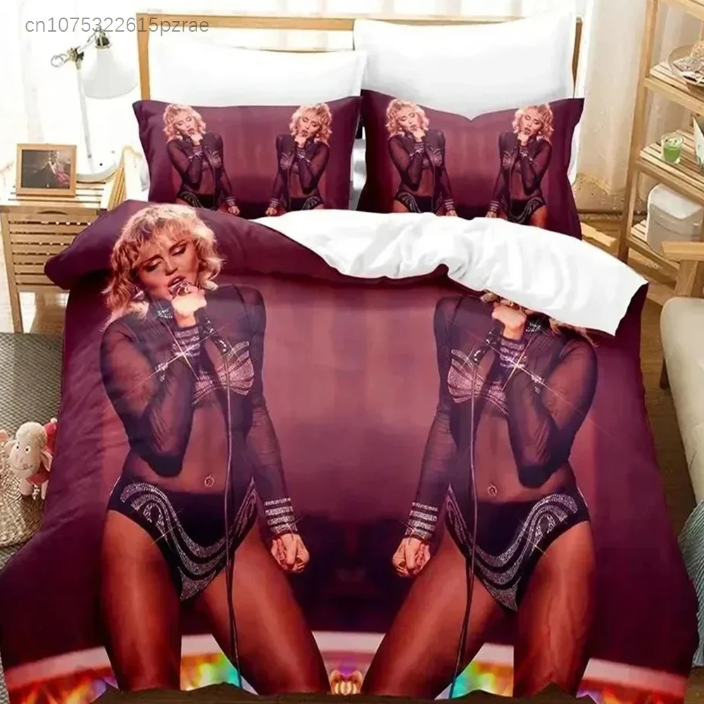 3D Print Miley Cyrus Singer Bedding Set Bedroom Soft Modern Bedspreads Comefortable Kids Duvet Cover Quilt Cover And Pillowcase