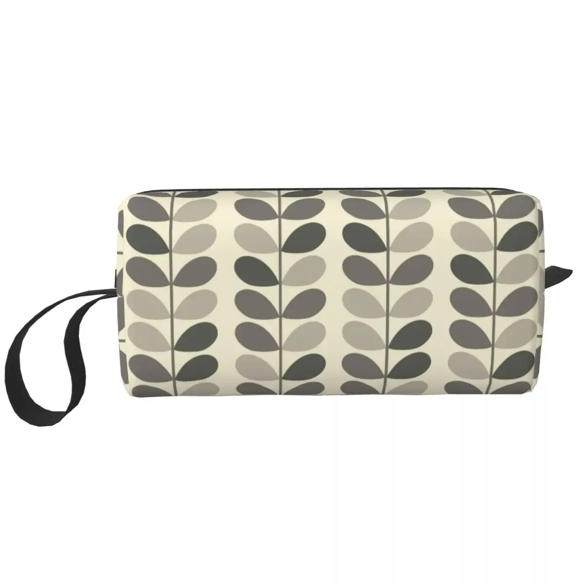 Custom Multi Stem Warm Grey Orla Kiely Makeup Bag for Women Travel Cosmetic Organizer Storage Toiletry Bags Dopp Kit Case Box