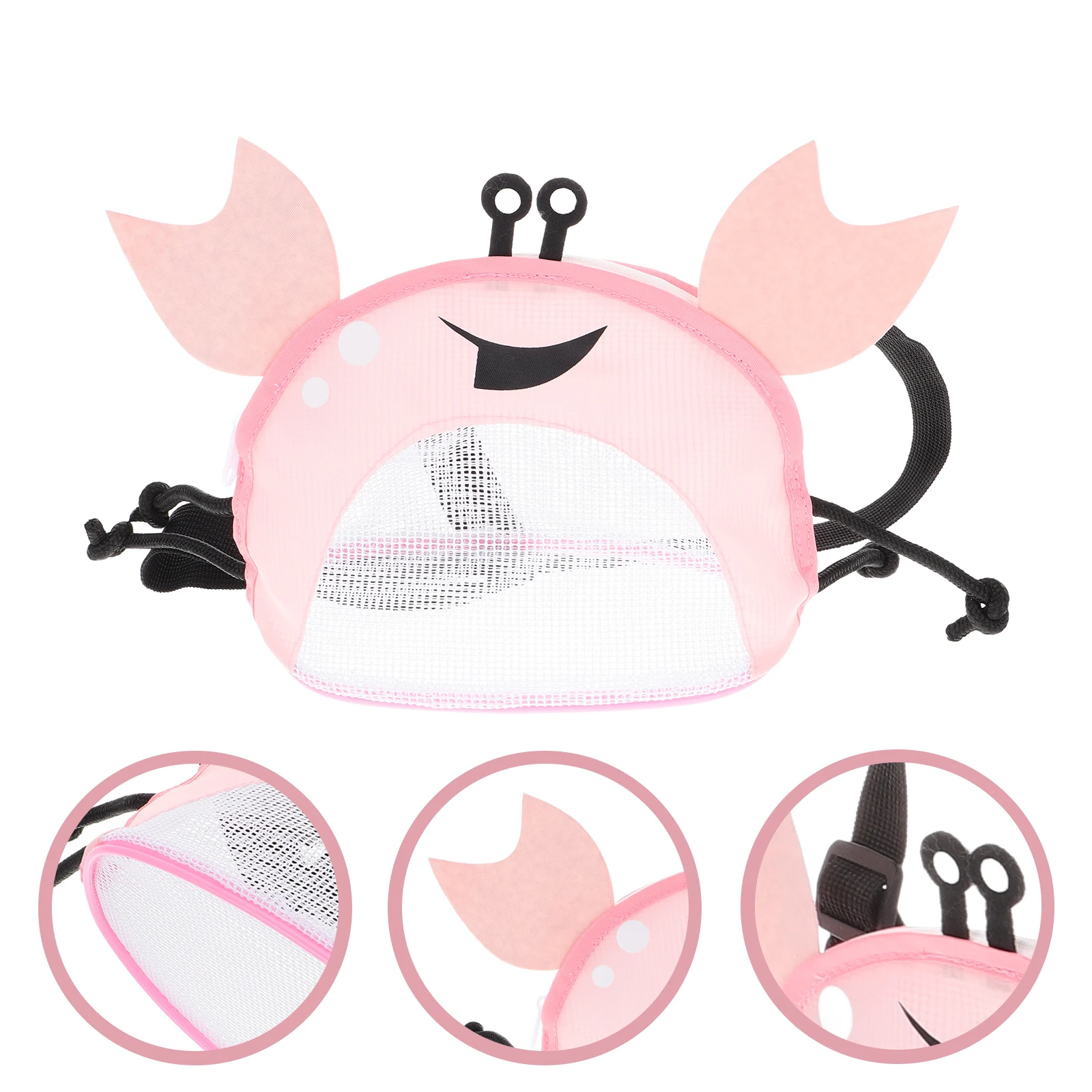 Sac de plage en maille pour tout-petits, jouets, sacs en coquillage pour enfants, tissu Polyester + Oxford, joli crabe