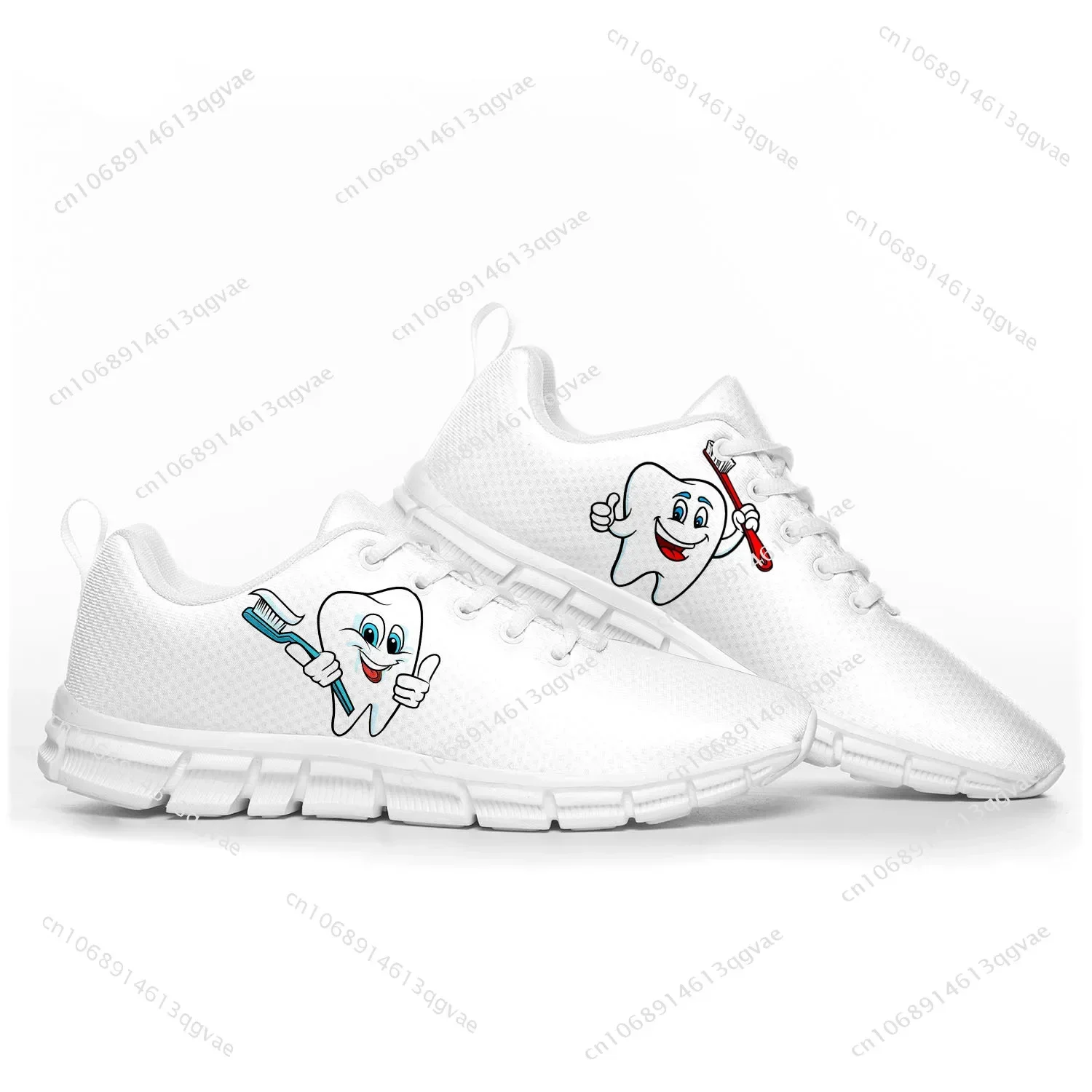 

Tooth Dentist Cartoon Sports Shoes Mens Womens Teenager Children Customized Sneakers Tailor Made Shoe High Quality Couple White