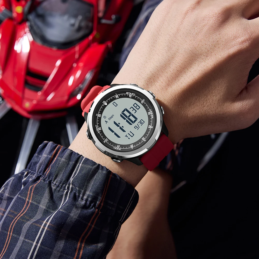 SANDA Watch for Men Digital Watches Sports LED Wristwatches Men's 50m Waterproof Watch Digital Light Stopwatch Calorie Countdown