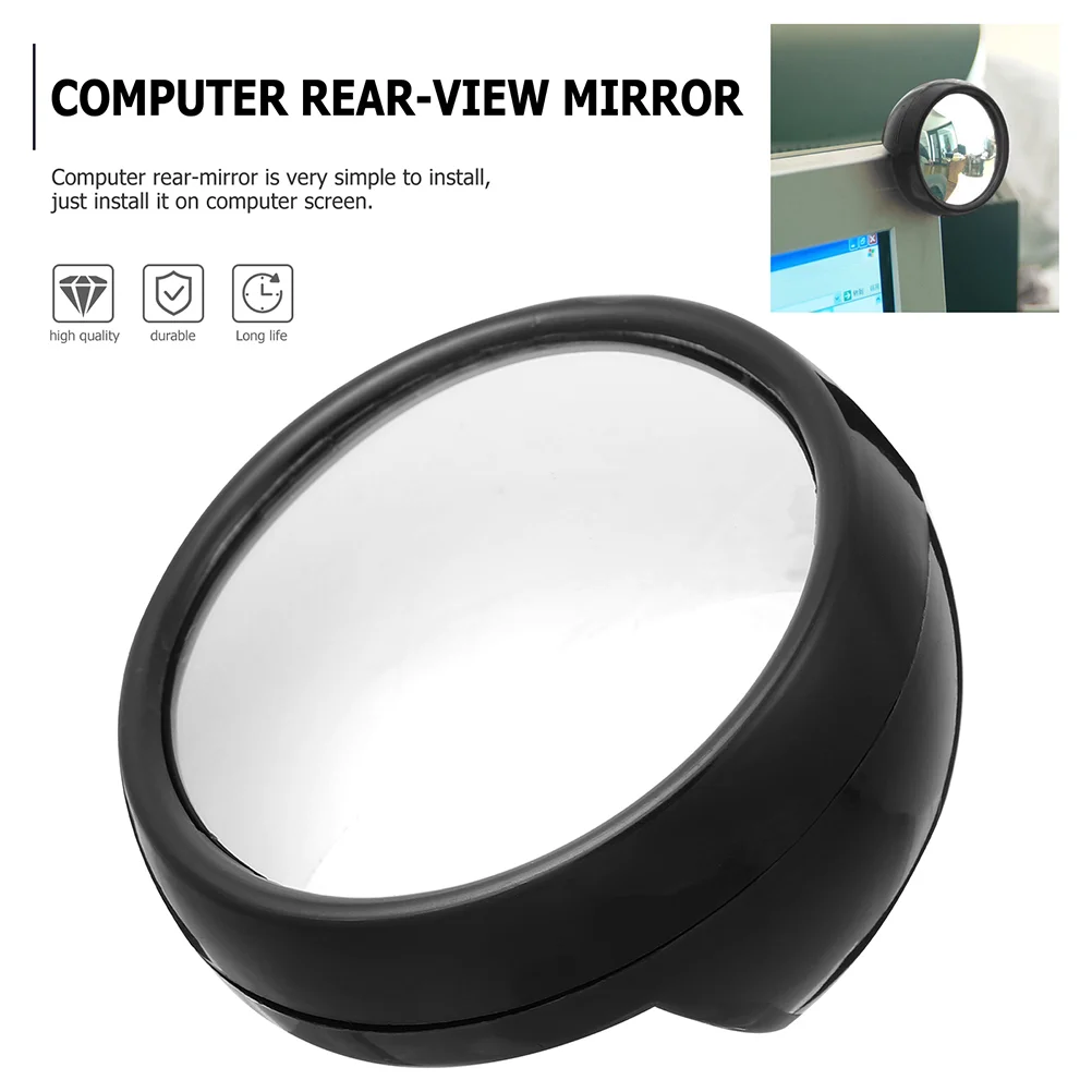 3 Pcs Laptop Mirror Computer Office Accessories Convex for Room Cubicle See behind You