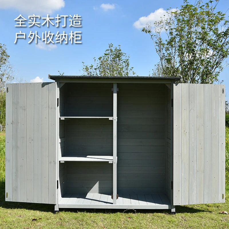 Outdoor locker storage tools, glove box can protect against rain solid wood yard